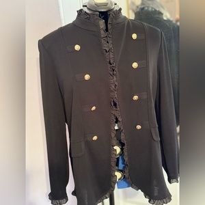 Black Military jacket style with black ruffles